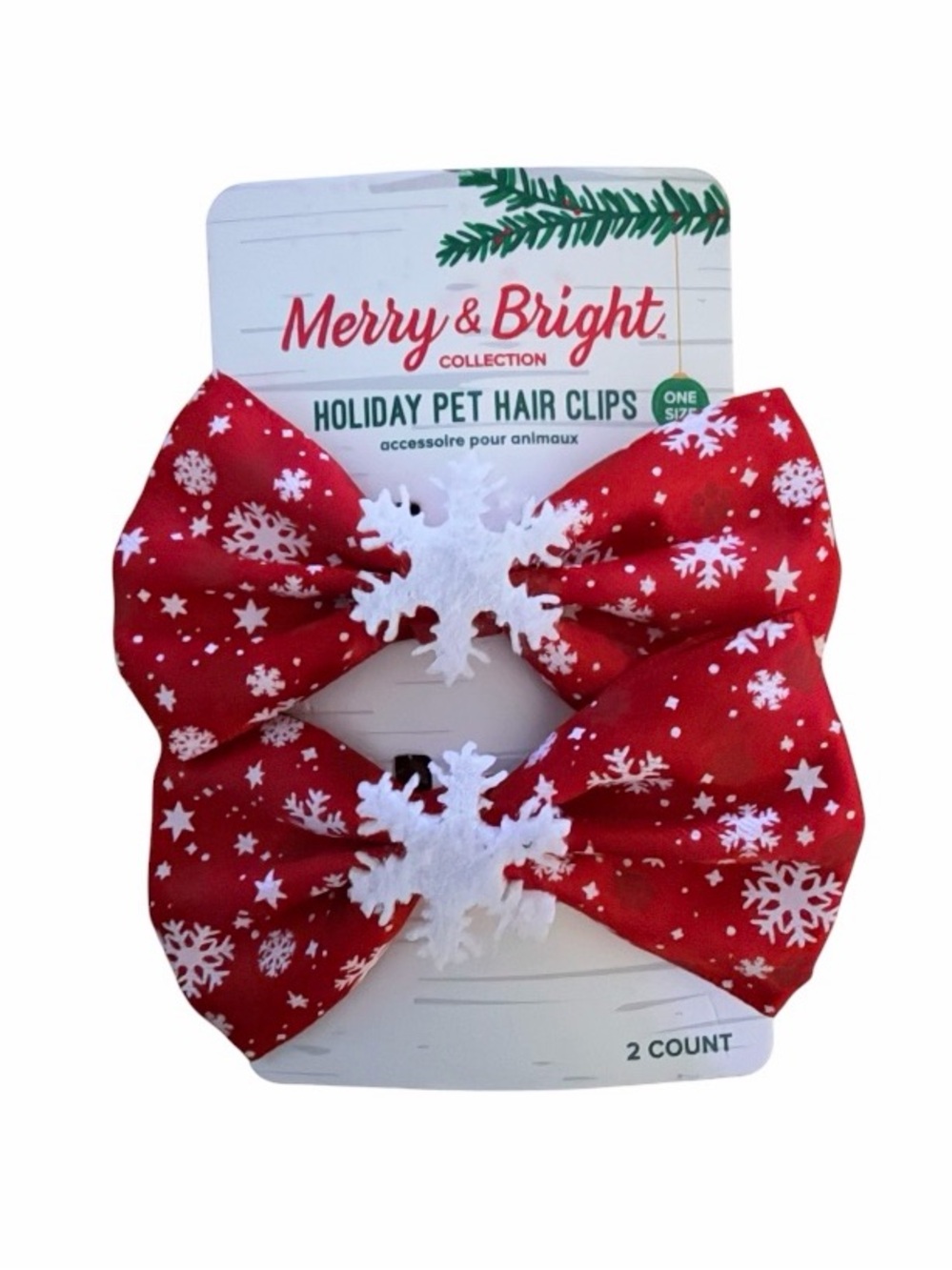 NWT PetSmart Merry & Bright Holiday Pet Hair Clips